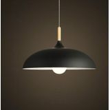 40W 35cm Minimalist Creative Personality Semi-circular Lid Chandelier Wrought Iron Single-head Restaurant Living Room Hotel Lamps (Black)