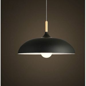 40W 35cm Minimalist Creative Personality Semi-circular Lid Chandelier Wrought Iron Single-head Restaurant Living Room Hotel Lamps (Black)