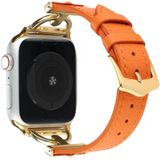 Voor Apple Watch Series 8&7 41mm / SE 2&6&SE&5&4 40mm / 3&2&1 38mm D-gesp gewone lederen horlogeband