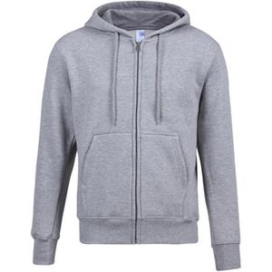 Rits Vest Hooded Sweater Herfst Winter Fleece Jas Paar Sweatshirt  Maat: XXXL (Grijs)