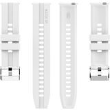For Huawei Watch GT 2 42mm Silicone Replacement Wrist Strap Watchband with Silver Buckle(White)