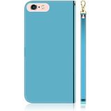 Voor iPhone 6 Plus / 6s Plus Gemiteerd spiegeloppervlak horizontale flip lederen hoes met houder & kaartsleuven & Portemonnee & Lanyard(Blauw)