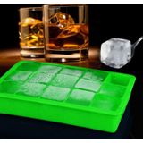 15 Grids DIY Big Ice Cube Mold Square Shape Silicone Ice Tray Fruit Ice Cream Maker(Green)