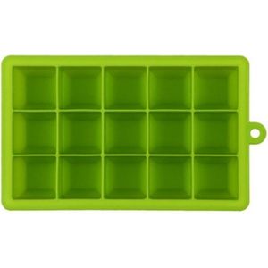 15 Grids DIY Big Ice Cube Mold Square Shape Silicone Ice Tray Fruit Ice Cream Maker(Green)