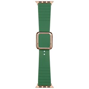 Rose gouden vierkante gesp siliconen horlogeband voor Apple Watch Series 7 41 mm / 6 & SE & 5 & 4 40 mm / 3 & 2 & 1 38 mm