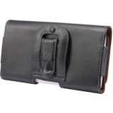 Universal Horizontal Style Genuine Leather Case / Waist Bag with Back Splint  For iPhone XS Max  Galaxy Galaxy Note 9 / C9 / A8 Star  Honor X8  Huawei Maimang 7  LG G6  Redmi 6X(Black)