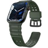 Waterdichte siliconen horlogeband met dubbele gesp voor Apple Watch-serie 8 & 7 41 mm / SE 2 & 6 & SE & 5 & 4 40 mm / 3 & 2 & 1 38 mm