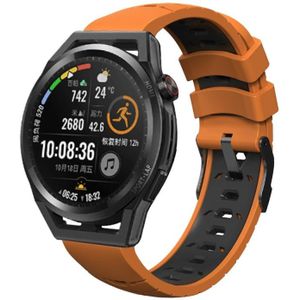 Voor Samsung Galaxy Watch Active Trapezidaal drie rijen gat siliconen horlogeband (oranje zwart)