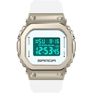 Sanda 9006 LED Digital Display Square Dial Sports Elektronisch Horloge voor Mannen en Vrouwen