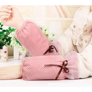 10 Pairs Autumn and Winter Dot Pattern Sleeves Women Office Sleeves Adult  Anti-Fouling Cute Sleeves(Pink)