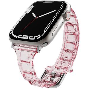 Voor Apple Watch SE 2023 44 mm Cube Airbag doorzichtige TPU-horlogeband
