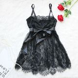 3 PCS Fat MM Sexy Perspective Lace Sling Sexy Pajamas  Size:3XL(Black)