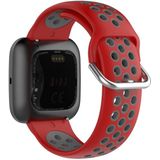 For Fitbit Versa 2 / Versa / Versa Lite 23mm Clasp Two Color Sport Wrist Strap Watchband(Red + Grey)