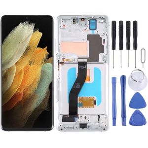 Originele Lcd-scherm en Digitizer Volledige Montage met Frame Voor Samsung Galaxy S21 Ultra 5G SM-G998B (Zilver)