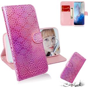 For Galaxy S20 Ultra Solid Hyun Color Magnetic Attraction Horizontal Flip Leather Case with Lanyard  Support Holder & Card Slot & Wallet(Pink)
