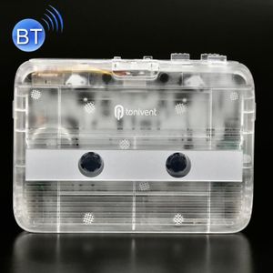Tonivent TON007T Portable Bluetooth Tape Cassette Player Support FM / Bluetooth Input and Output(Transparent)