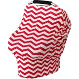 Multifunctional Cotton Nursing Towel Safety Seat Cushion Stroller Cover(Red and White Wavy Stripes)