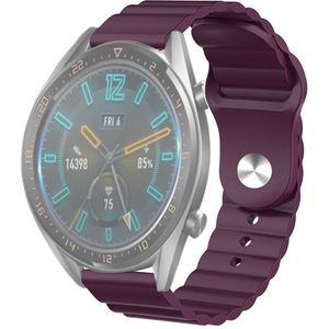 22mm For Huawei Watch GT2e / GT2 46mm Reverse Buckle Wave Silicone Strap(Purple)
