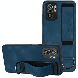 Voor Xiaomi Redmi Note 10 Pro Polsbandhouder Leather Back Phone Case(RoyalBlue)