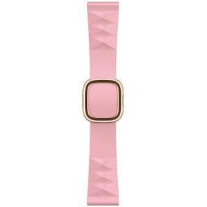 Modern Style Silicone Replacement Strap Watchband For Apple Watch Series 6 & SE & 5 & 4 40mm / 3 & 2 & 1 38mm Style:Rose Gold Buckle(Light Pink)