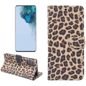 For Galaxy S20 Leopard Pattern Horizontal Flip Leather Case with Holder & Card Slots(Yellow)