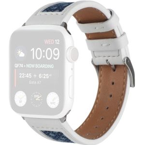 Canvas lederen horlogeband voor Apple Watch Series 7 45mm / 6 & SE & 5 & 4 44mm / 3 & 2 & 1 42mm
