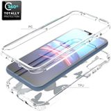 For Motorola Moto E (2020) 2 in 1 High Transparent Painted Shockproof PC + TPU Protective Case(Blue Butterfly)