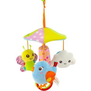 Happy Monkey H168114-2 Paraplu Design Baby Bed Bell Music Roterende Baby Toy Stroller Hanger (Cloud Bee Bird)
