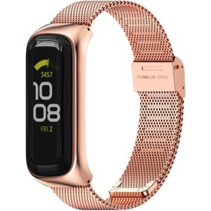 Voor Samsung Galaxy Fit 2 Mijobs Milan Buckle Rietless Steel Watch Band (Rose Gold)