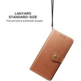Retro Solid Color Leather Buckle Mobile Phone Protection Leather Case with Lanyard & Photo Frame & Card Slot & Wallet & Bracket Function for Huawei P Smart Z(Brown)