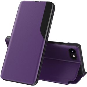 Side Display Magnetic Shockproof Horizontal Flip Leather Case with Holder For iPhone 6 Plus / 7 Plus / 8 Plus(Purple)