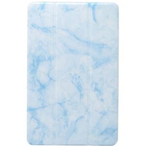 For Huawei MatePad 10.4 inch (2020) Marble Texture Pattern Horizontal Flip Leather Case  with Three-folding Holder & Sleep / Wake-up Function(Blue)