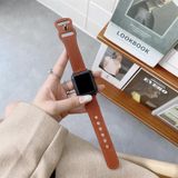 8-shape Buckle Retro Leather Replacement Strap Watchband For Apple Watch Series 7 & 6 & SE & 5 & 4 40mm  / 3 & 2 & 1 38mm(Red Brown)