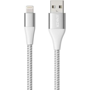 ANKER A8452 Powerline+ II USB to 8 Pin Apple MFI Certificated Nylon Pullable Carts Charging Data Cable  Length: 0.9m(Silver)