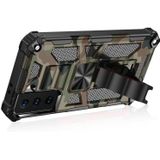 For Samsung Galaxy S30 Camouflage Armor Shockproof TPU + PC Magnetic Protective Case with Holder(Army Green)