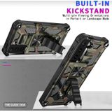 For Samsung Galaxy S30 Camouflage Armor Shockproof TPU + PC Magnetic Protective Case with Holder(Army Green)