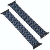 Plastic Buckle Mixed Color Nylon Braided Single Loop Replacement Watchbands For Apple Watch Series 6 & SE & 5 & 4 44mm / 3 & 2 & 1 42mm  Size:L(Camouflage Blue)
