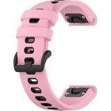 Voor Garmin Epix Pro 42 mm sport tweekleurige siliconen horlogeband (roze + zwart)