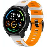 Voor Huawei Horloge GT 42mm / 46mm 22mm Mixed-Color Silicone Strap (White + Orange)