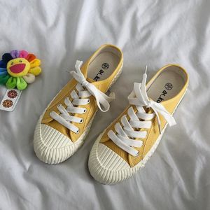 Dames Half Slippers Canvas Schoenen Antislip Sneakers  Maat: 40 (Geel)