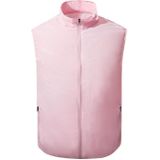 Refrigeration Heatstroke Prevention Outdoor Ice Cool Vest Overalls with Fan  Size:XL(Pink)
