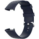 22mm Silver Color Buckle TPU Wrist Strap Watch Band for Fitbit Charge 4 / Charge 3 / Charge 3 SE(Navy Blue)