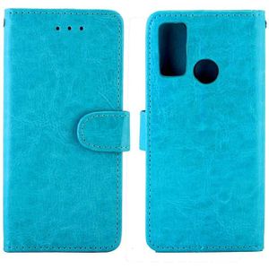 For Huawei P Smart(2020) Crazy Horse Texture Leather Horizontal Flip Protective Case with Holder & Card Slots & Wallet & Photo Frame(baby Blue)
