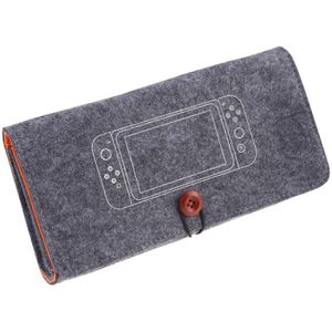 Draagbare zachte vilt handtas opslag beschermhoes voor Nintendo schakelaar (donkergrijs)