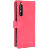 For Sony Xperia 1 II Solid Color Skin Feel Magnetic Buckle Horizontal Flip Calf Texture PU Leather Case with Holder & Card Slots & Wallet(Rose Red)