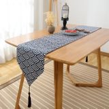 Cotton Linen Tea Table Dining Table Table Flag Retro Tablecloth  Size:30x200cm(Scale)