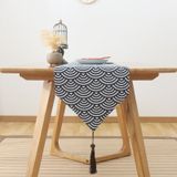 Cotton Linen Tea Table Dining Table Table Flag Retro Tablecloth  Size:30x200cm(Scale)