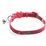 4 PCS Christmas Snowman & Tree Pattern Pet Collar with Bells  Style:Without Bow(Red)
