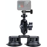 Dual Suction Cup Mount Holder with Tripod Adapter & Screw & Phone Clamp & Anti-lost Silicone Net for GoPro HERO9 Black / HERO8 Black / HERO7 /6 /5  DJI Osmo Action  Insta360 One R and Other Action Cameras  Smartphones(Black)