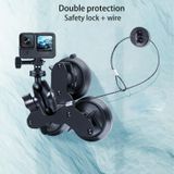 Dual Suction Cup Mount Holder with Tripod Adapter & Screw & Phone Clamp & Anti-lost Silicone Net for GoPro HERO9 Black / HERO8 Black / HERO7 /6 /5  DJI Osmo Action  Insta360 One R and Other Action Cameras  Smartphones(Black)